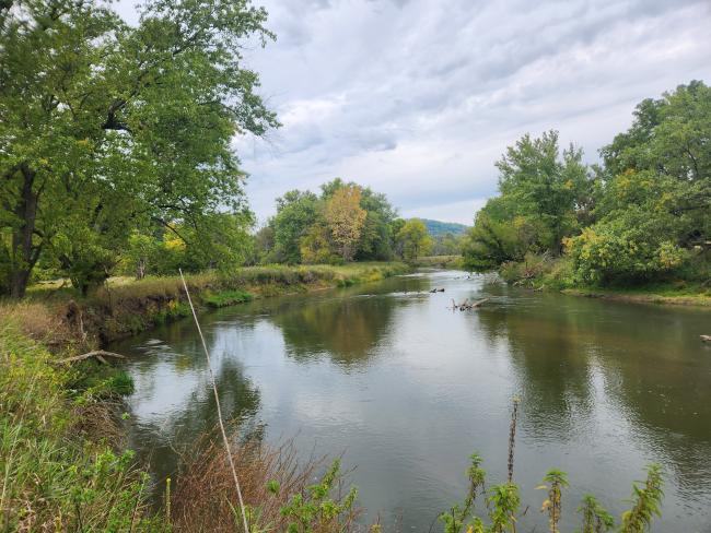 view of Kickapoo River from conserved land